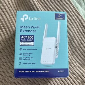 NEW IN BOX TP-LINK RE315 AC1200 Dual Band Mesh Wi-Fi Extender (W5:A6/B6-12)